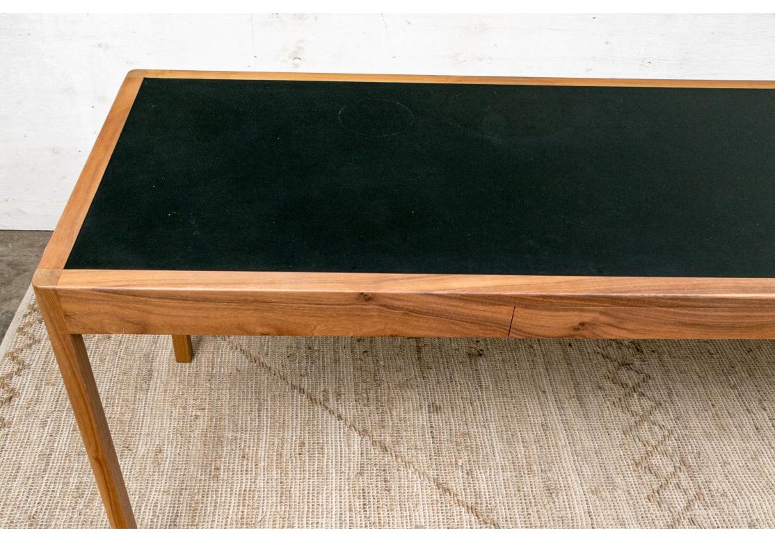 BassamFellow Mid Century Style Solid Wood Leather Top Writing Desk 1