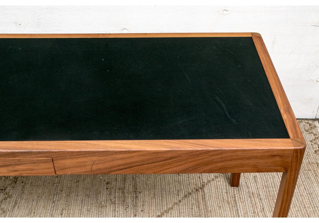 BassamFellow Mid Century Style Solid Wood Leather Top Writing Desk 2