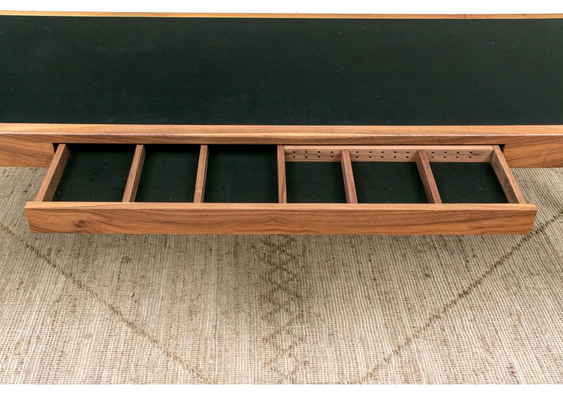 BassamFellow Mid Century Style Solid Wood Leather Top Writing Desk 3