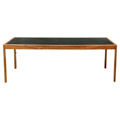 BassamFellow Mid Century Style Solid Wood Leather Top Writing Desk