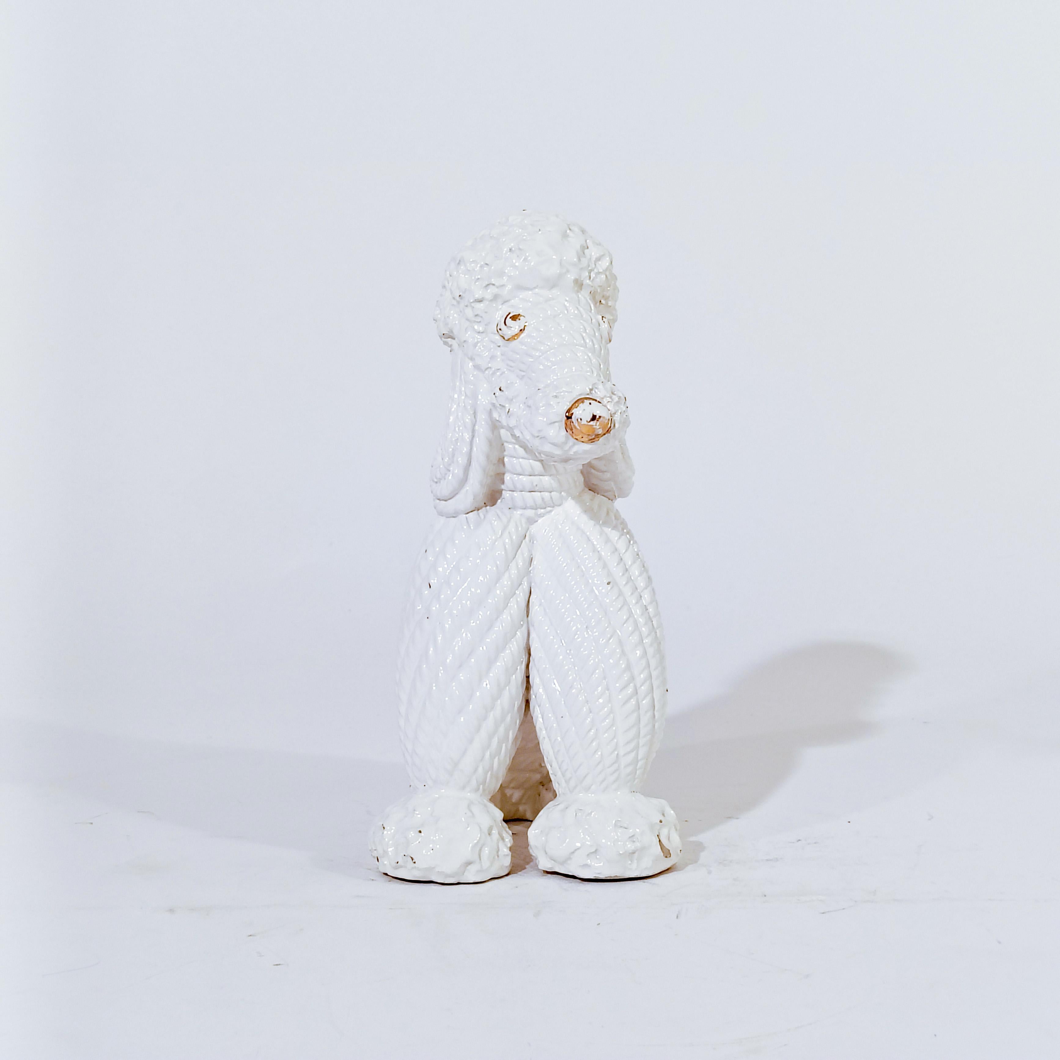Italiano Bassano. Barboncino in ceramica fatto a mano, Italia, anni '80 in vendita