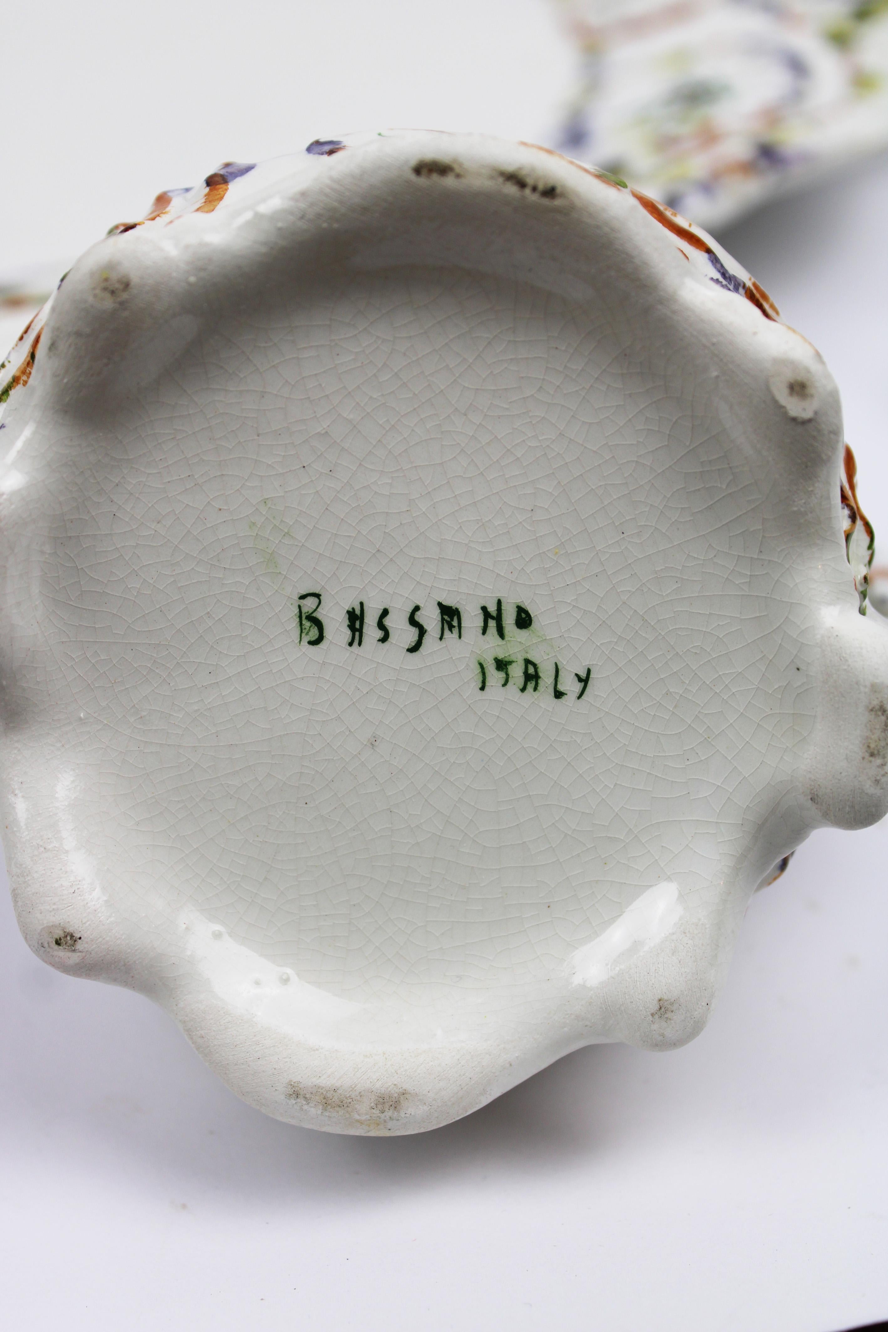 Bassano Tea & Coffee Set Italian floral Hand painted Ceramic 1960's Italy For Sale 3