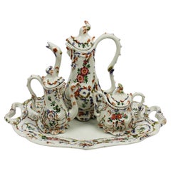 Bassano Tea & Coffee Set Italian floral Hand painted Ceramic 1960's Italy