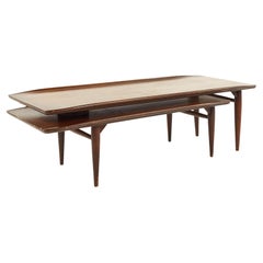 Bassett Artisan Mid Century Walnut Switchblade Coffee Table