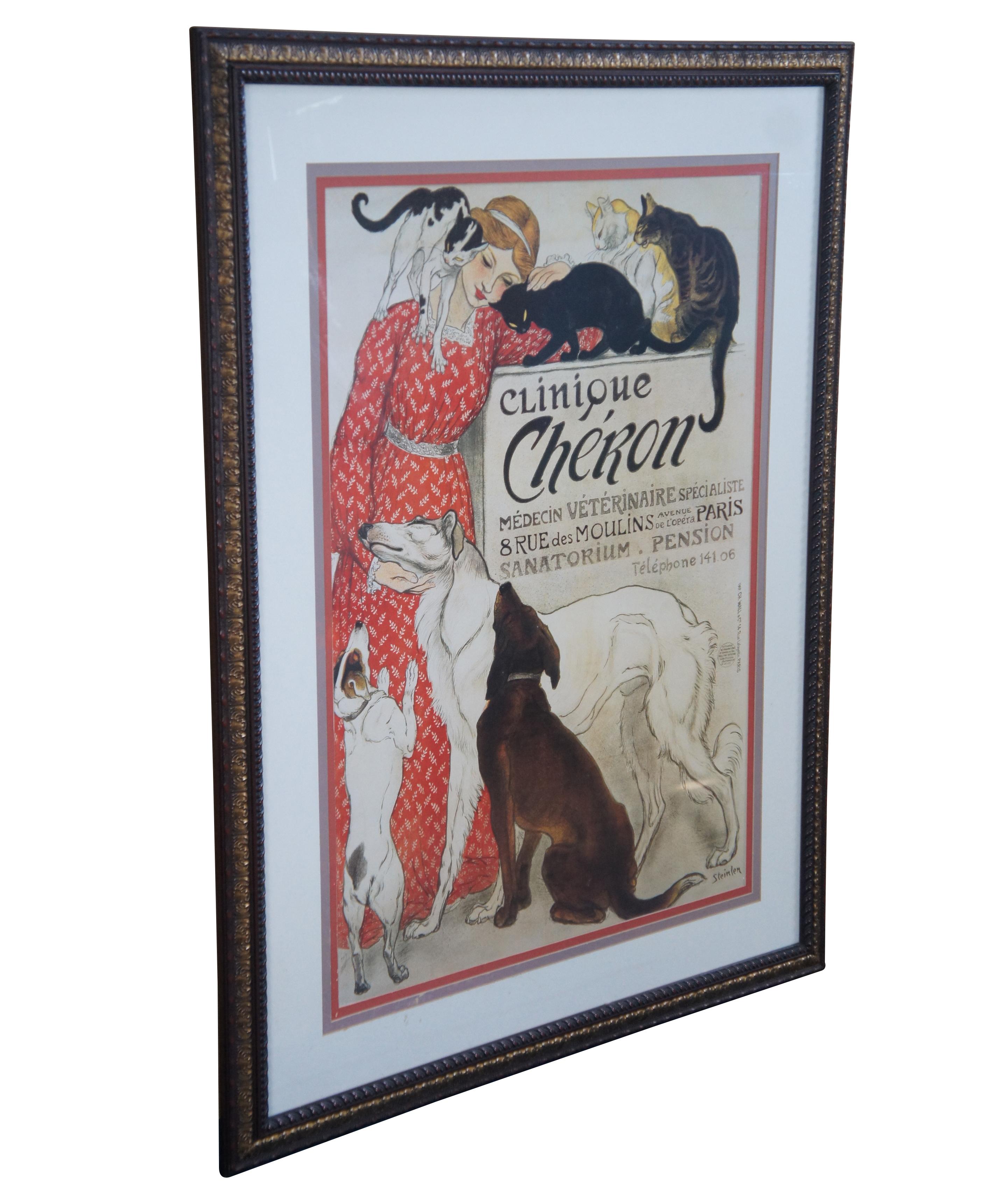 Art nouveau Bassett Fine Art French Art Nouveau Steinlen Clinique Cheron Paris Impression publicitaire en vente