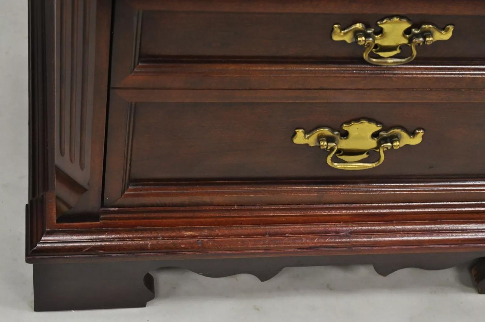 Bassett Furniture Eden House 2 Drawer Cherry Nightstand Bedside Table - a Pair For Sale 1