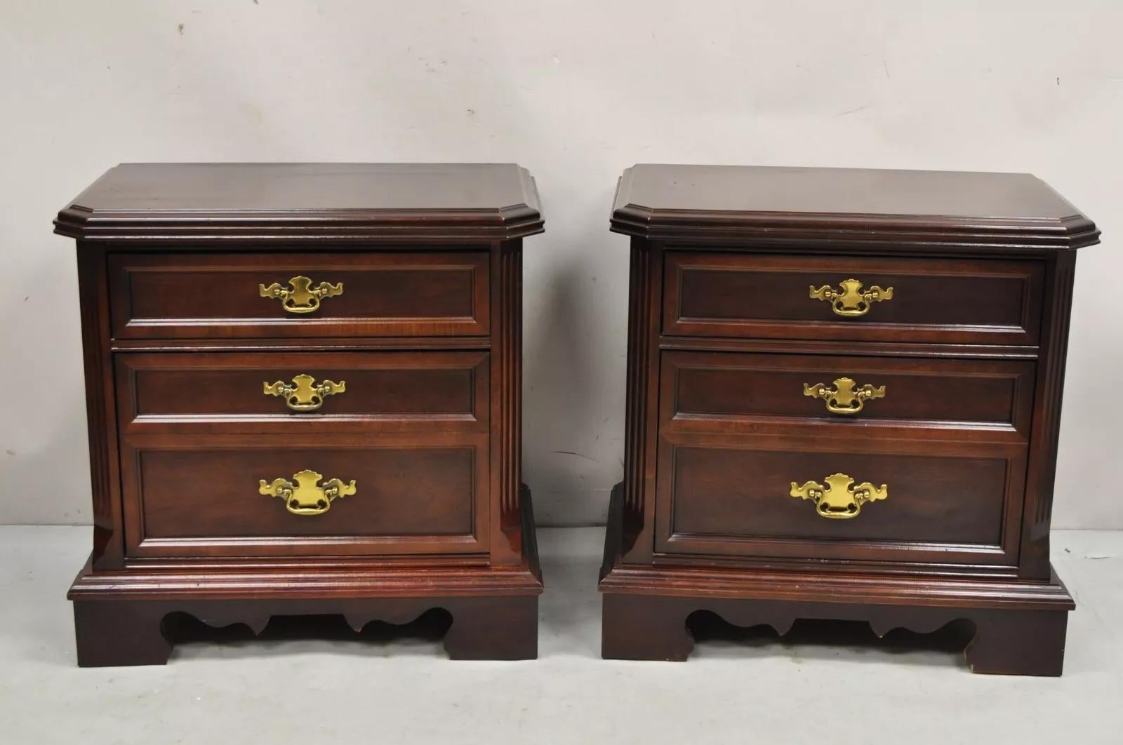 cherry nightstand pair