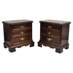 Used Bassett Furniture Eden House 2 Drawer Cherry Nightstand Bedside Table - a Pair