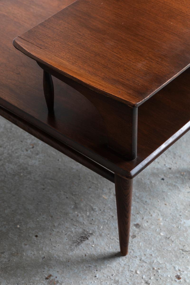 Bassett Furniture Side Table in Walnut, made in the USA, 1960s 6