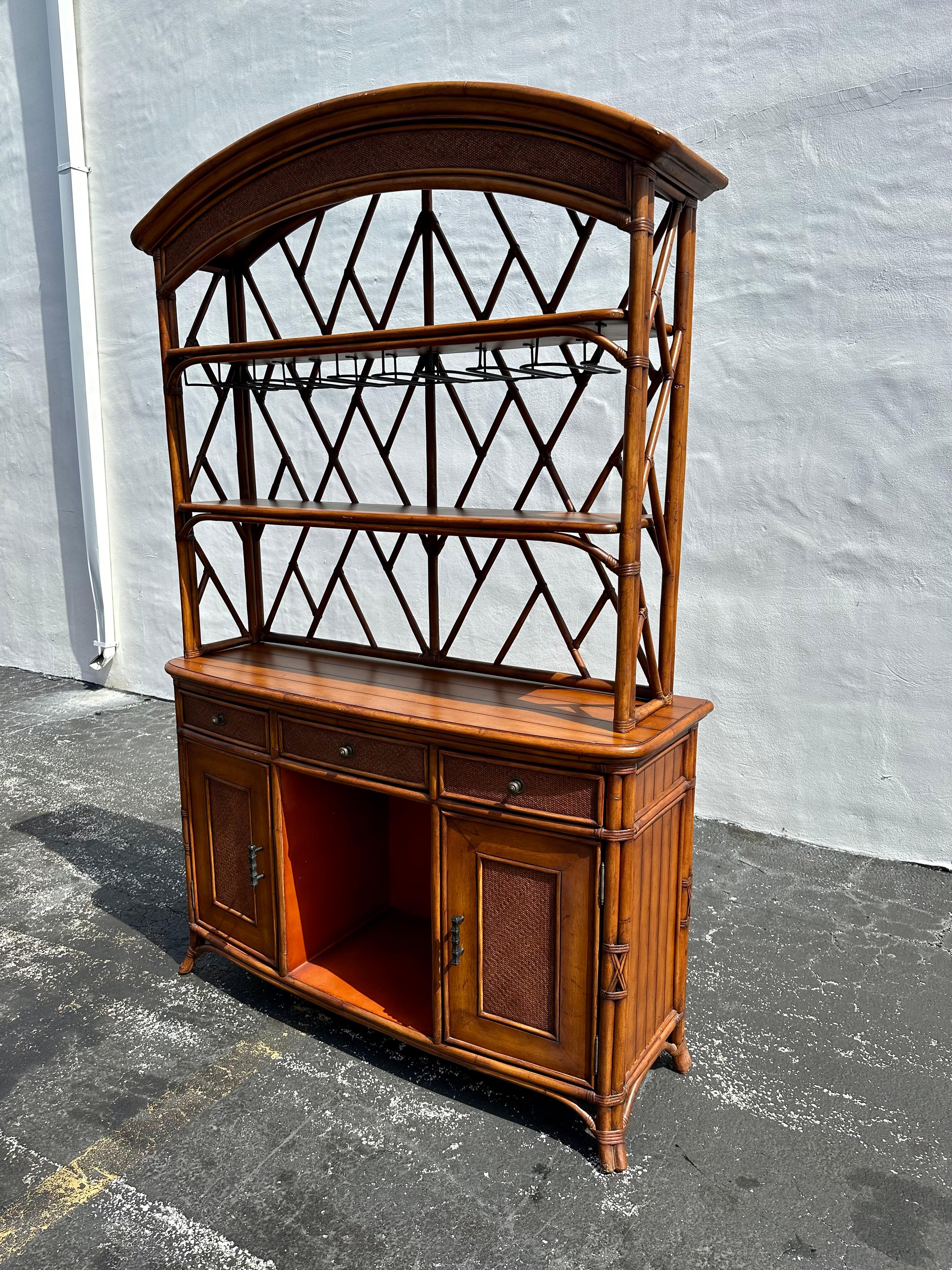 Bassett Ratán Madera Arco Vinoteca Mueble Despensa Bohemio en venta