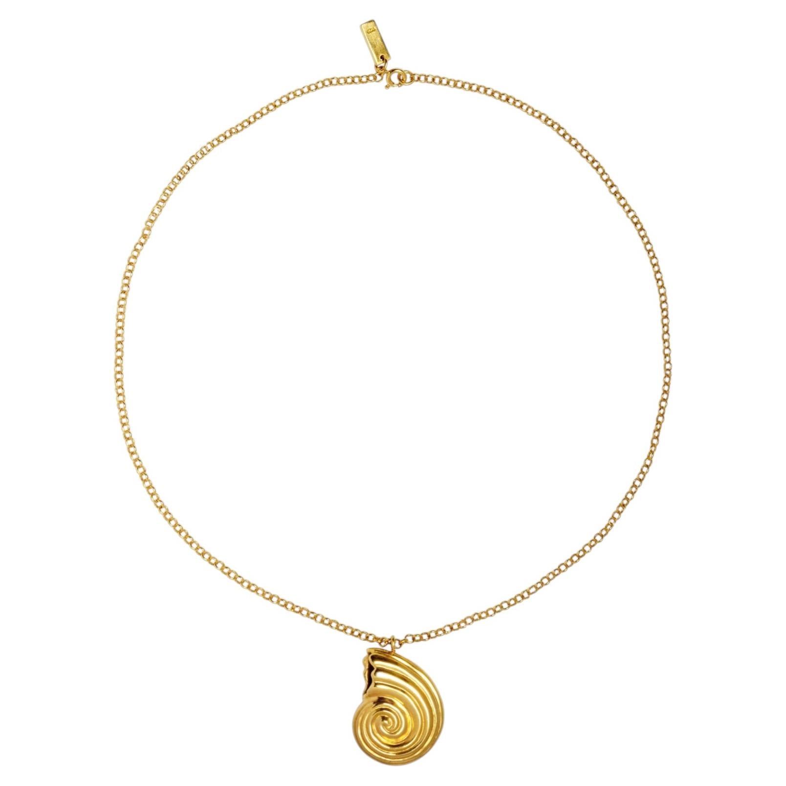 Bast Pendant Necklace in Gold Vermeil by Aur Studio