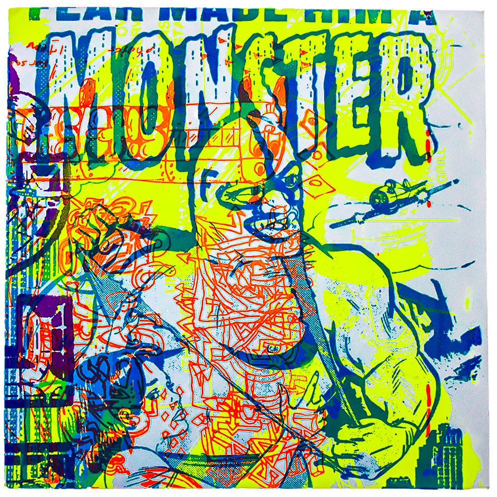 FAILE x BAST Deluxx Fluxx Arcade (Unique Cover Record) - Contemporary Print by Bast x Faile