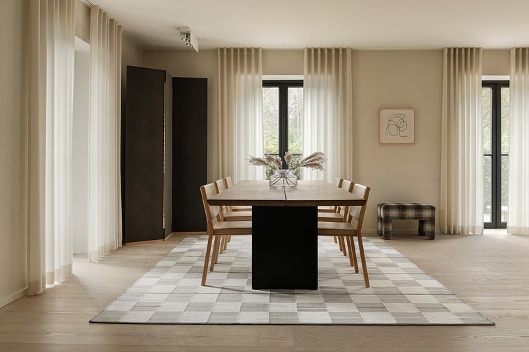 Bastad Cream, Modern Dhurrie or Kilim Rug in Scandinavian Design For