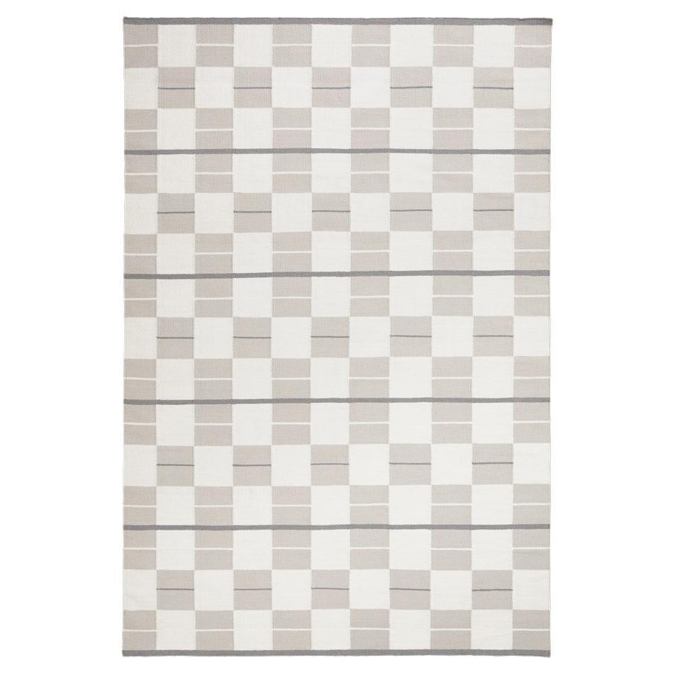 Bastad Cream, Modern Dhurrie or Kilim Rug in Scandinavian Design