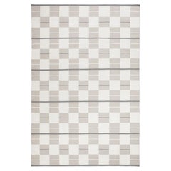 Bastad Cream, Modern Dhurrie or Kilim Rug in Scandinavian Design