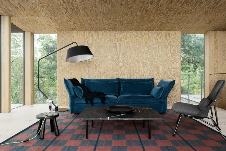 Bastad Red, Modern Dhurrie or Kilim Rug in Scandinavian Design For Sale