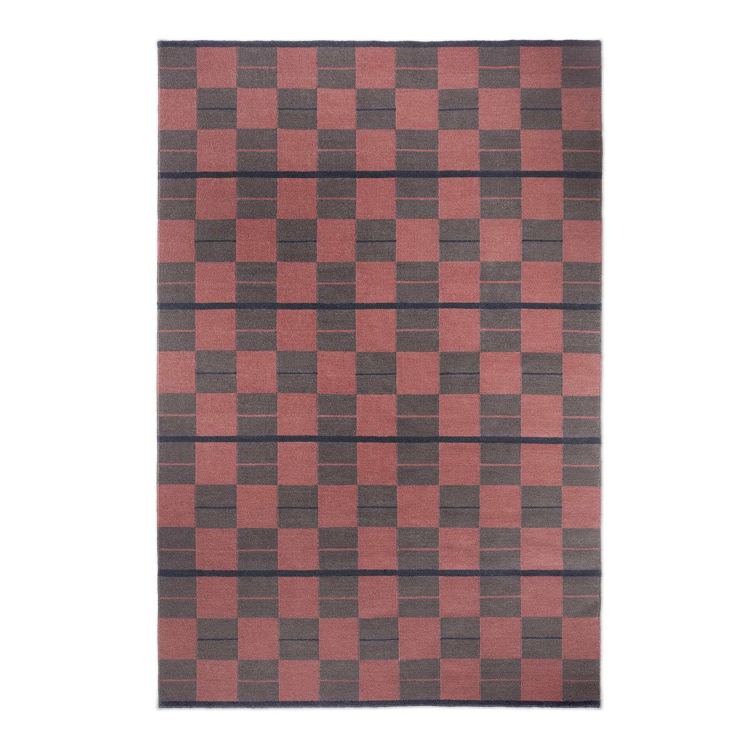 Bastad Red, Moderner Dhurrie- oder Kelim-Teppich in skandinavischem Design