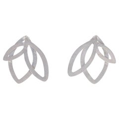 Bastian Inverun Leaf Trio Large Stud Earrings - Sterling Silver 925 Pierced