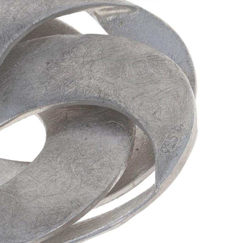 Bastian Inverun Woven Knot Pendant - Sterling Silver 925 Brushed Circle 1