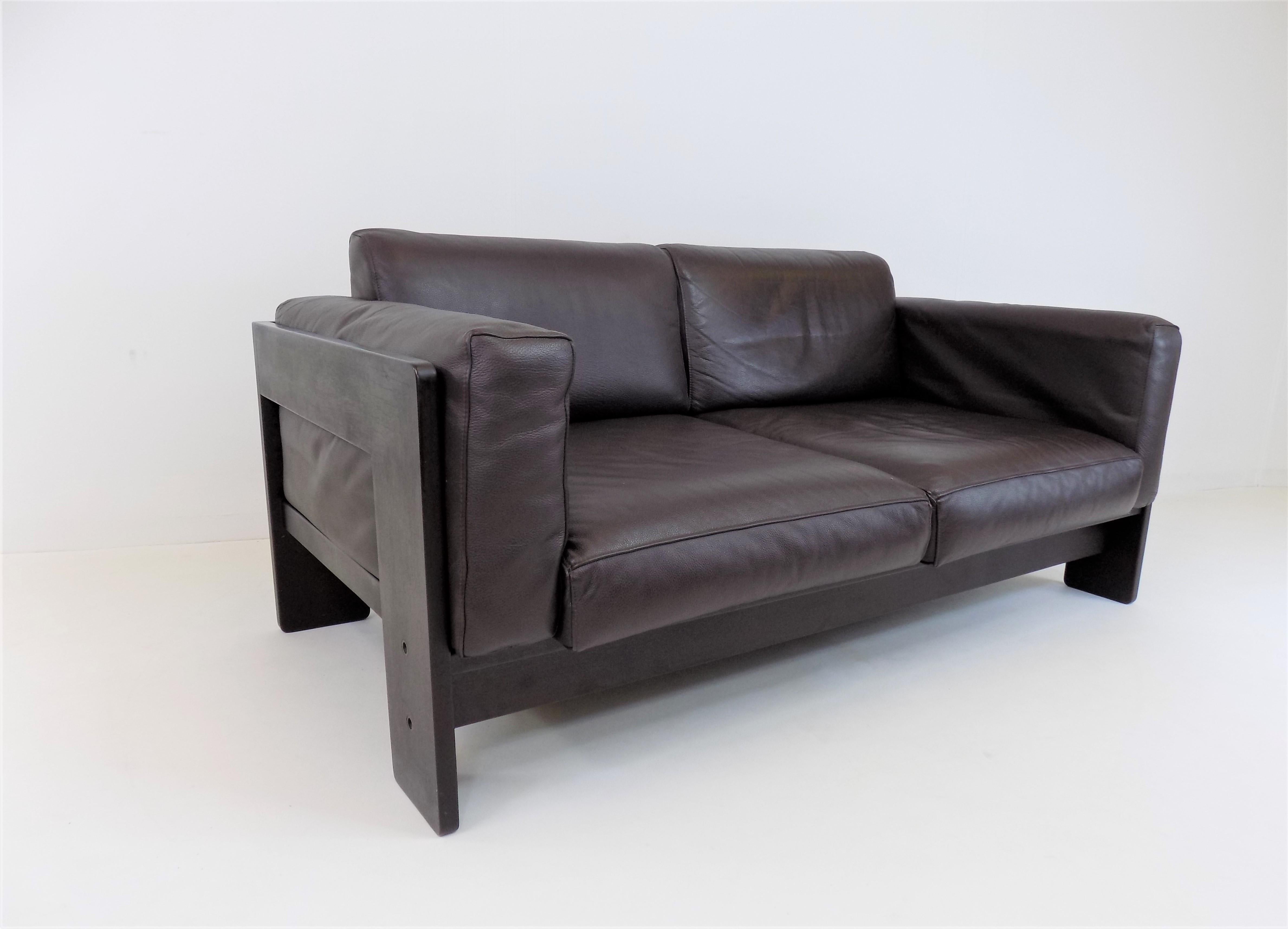 Bastiano 2 Seater Leather Sofa by Tobia & Afra Scarpa for Gavina / Knoll, Italy 2