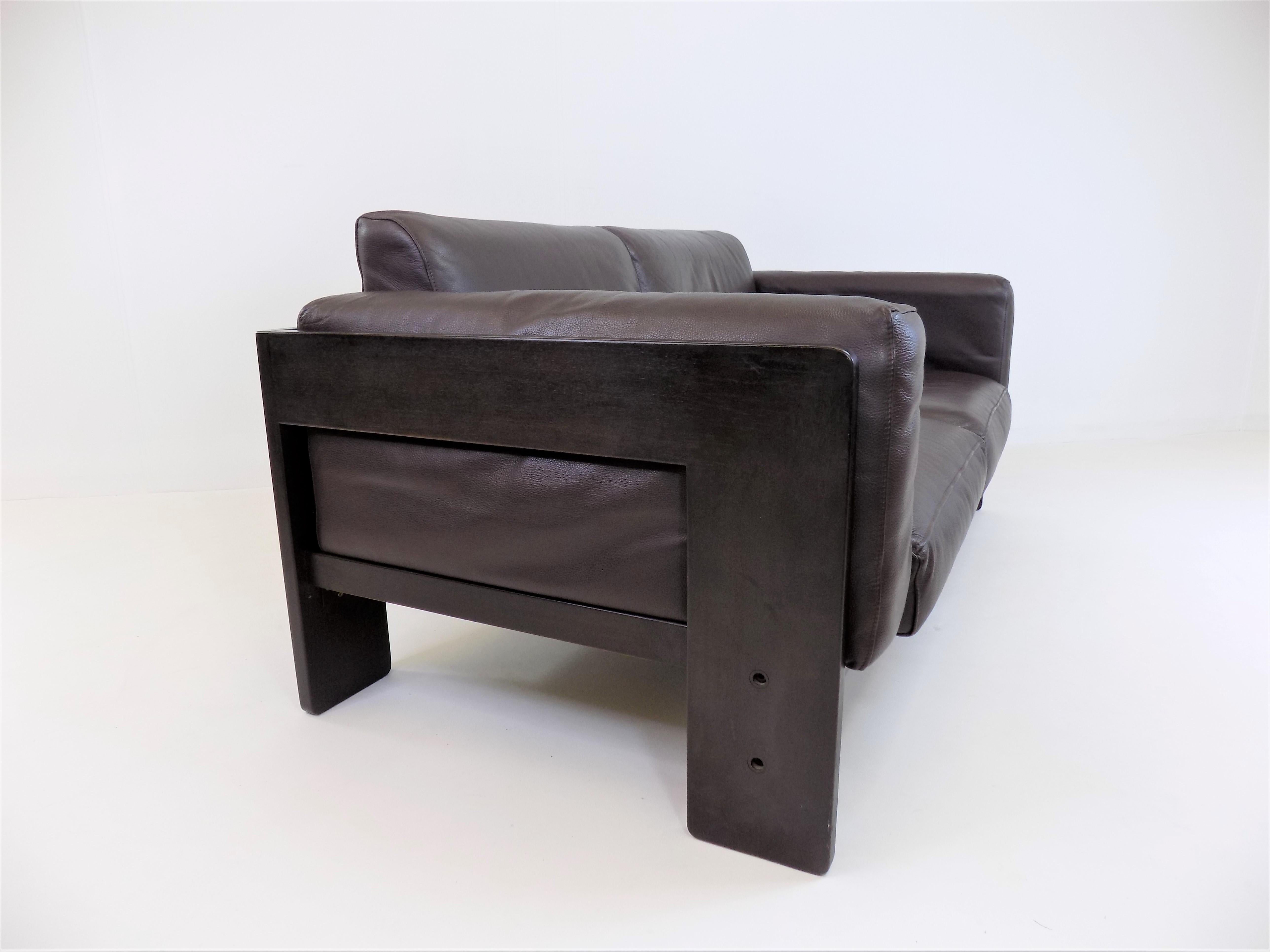 Bastiano 2-Sitzer-Sofa aus Leder von Tobia & Afra Scarpa für Gavina / Knoll, Italien (Moderne der Mitte des Jahrhunderts)