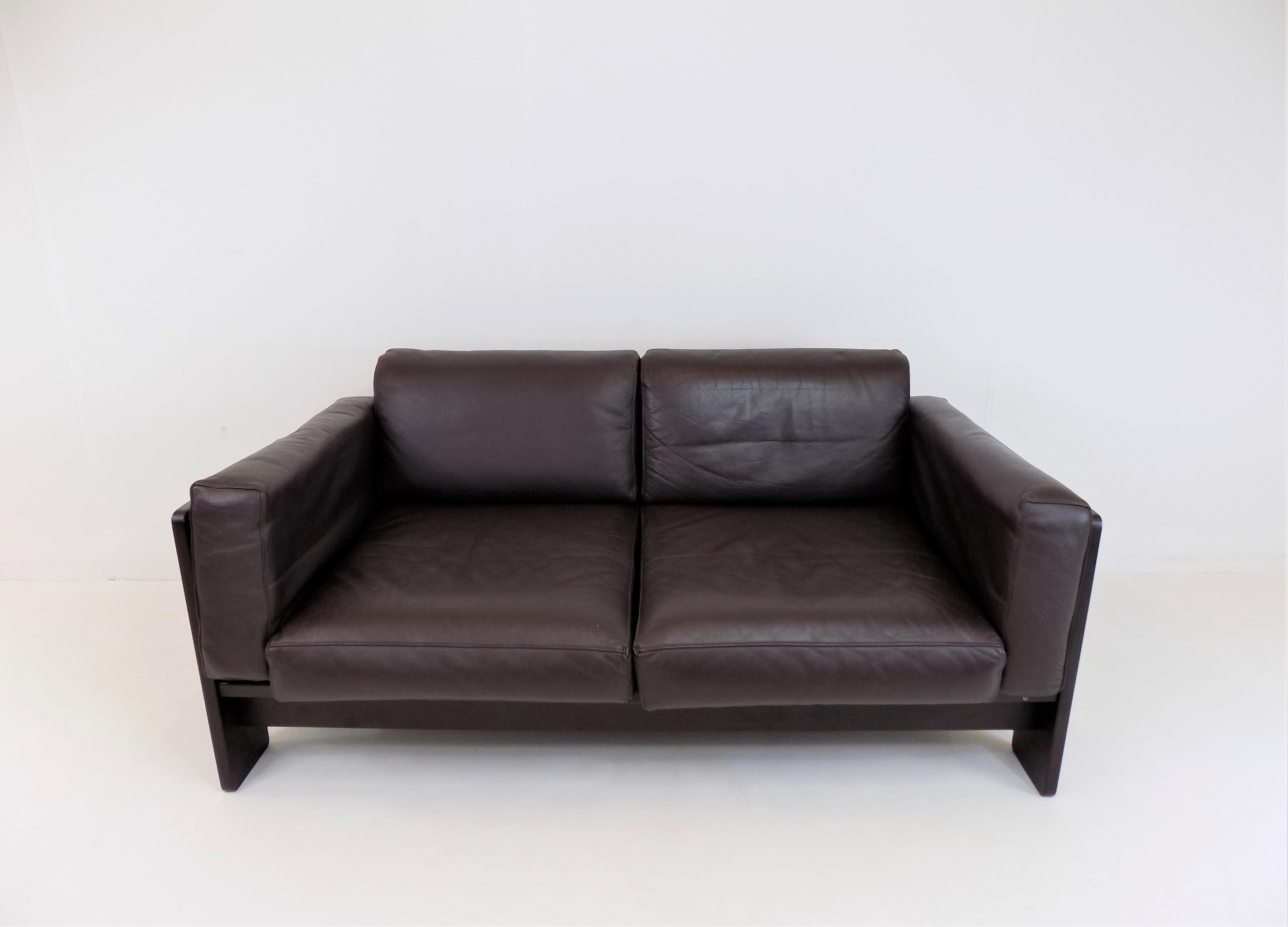 Bastiano 2 Seater Leather Sofa by Tobia & Afra Scarpa for Gavina / Knoll, Italy 1