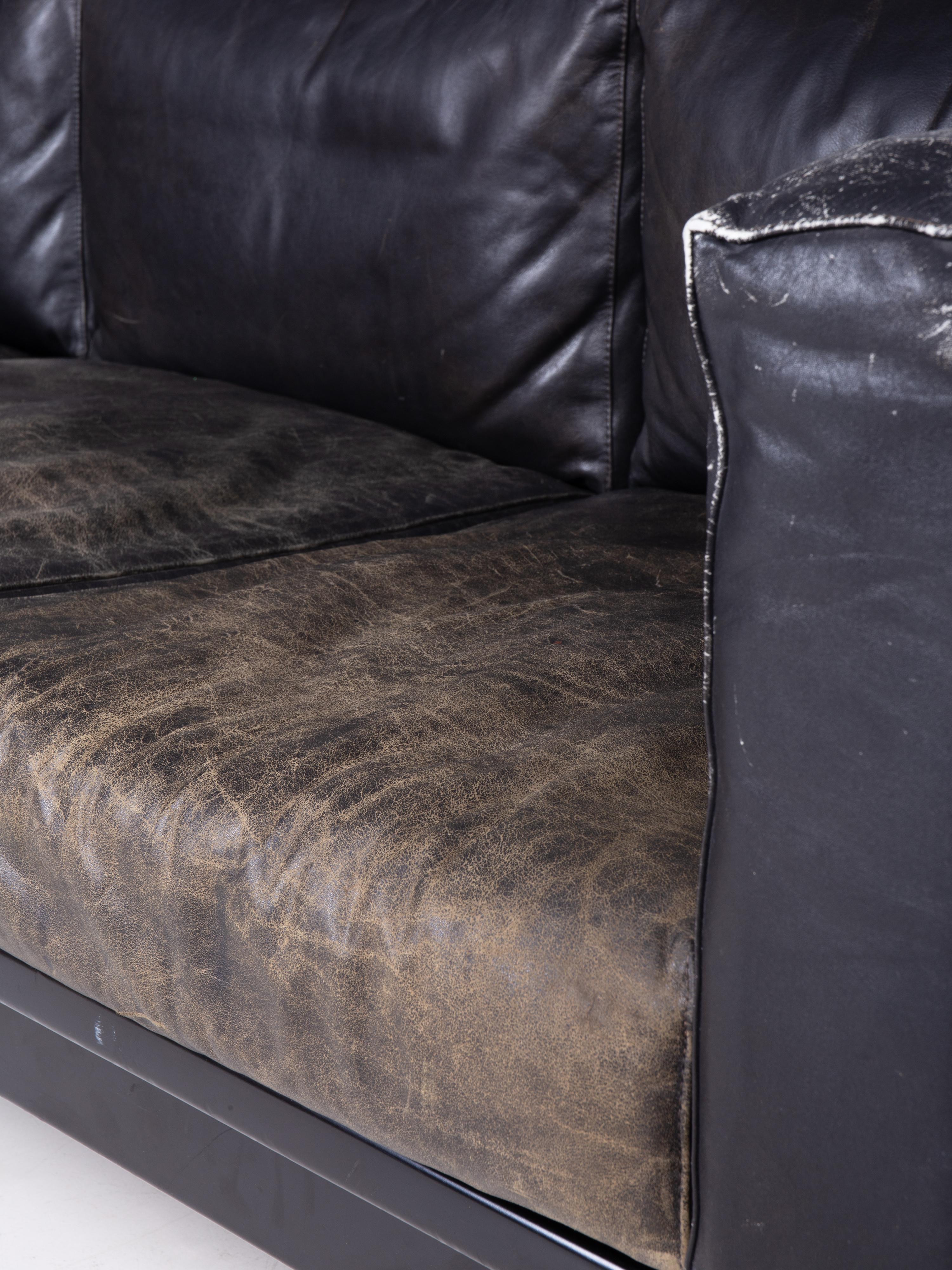 Bastiano 3 seater sofa in leather by Tobia Scarpa for Gavina, 1960 For Sale 7