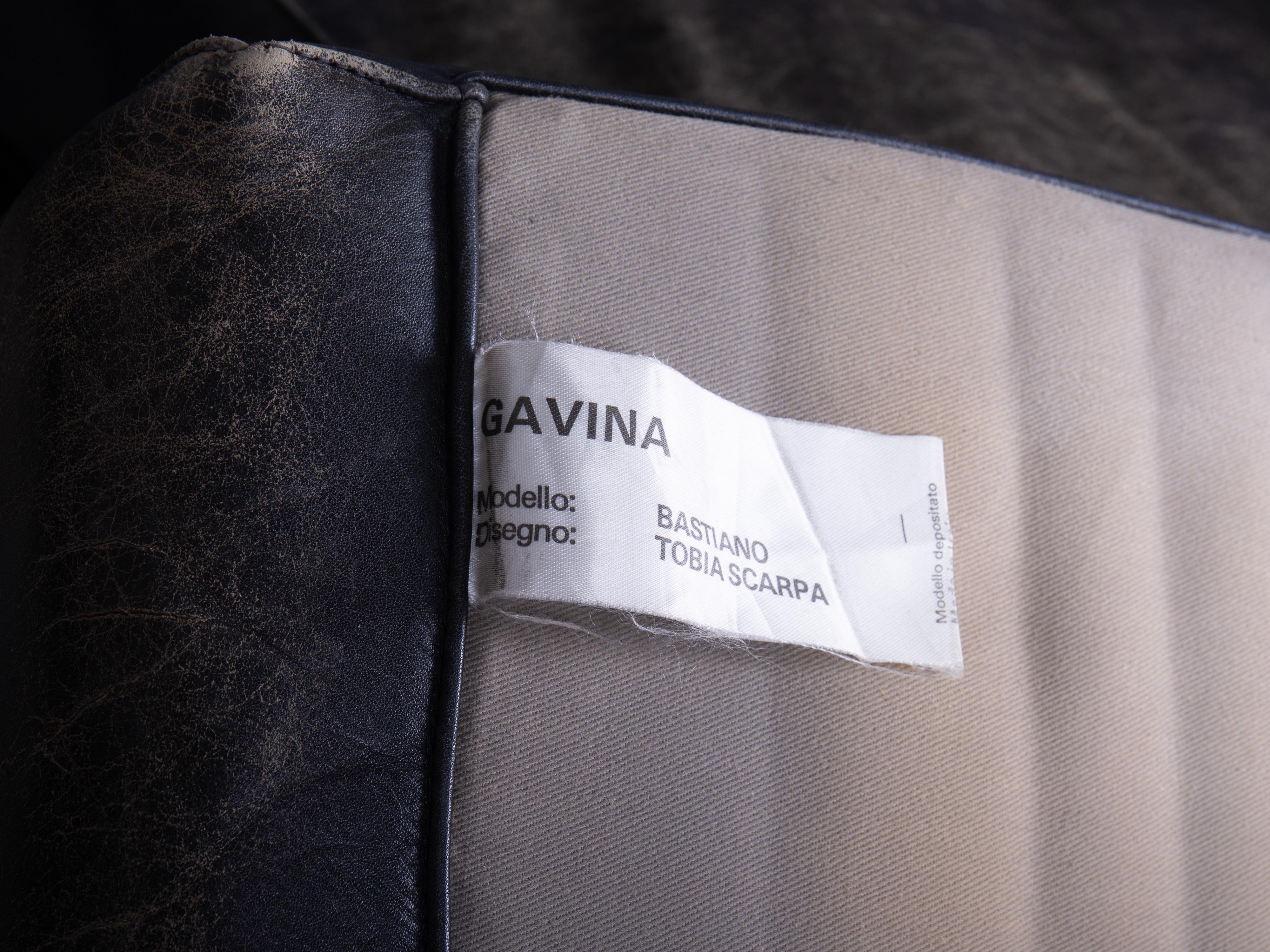 Bastiano 3 seater sofa in leather by Tobia Scarpa for Gavina, 1960 For Sale 9