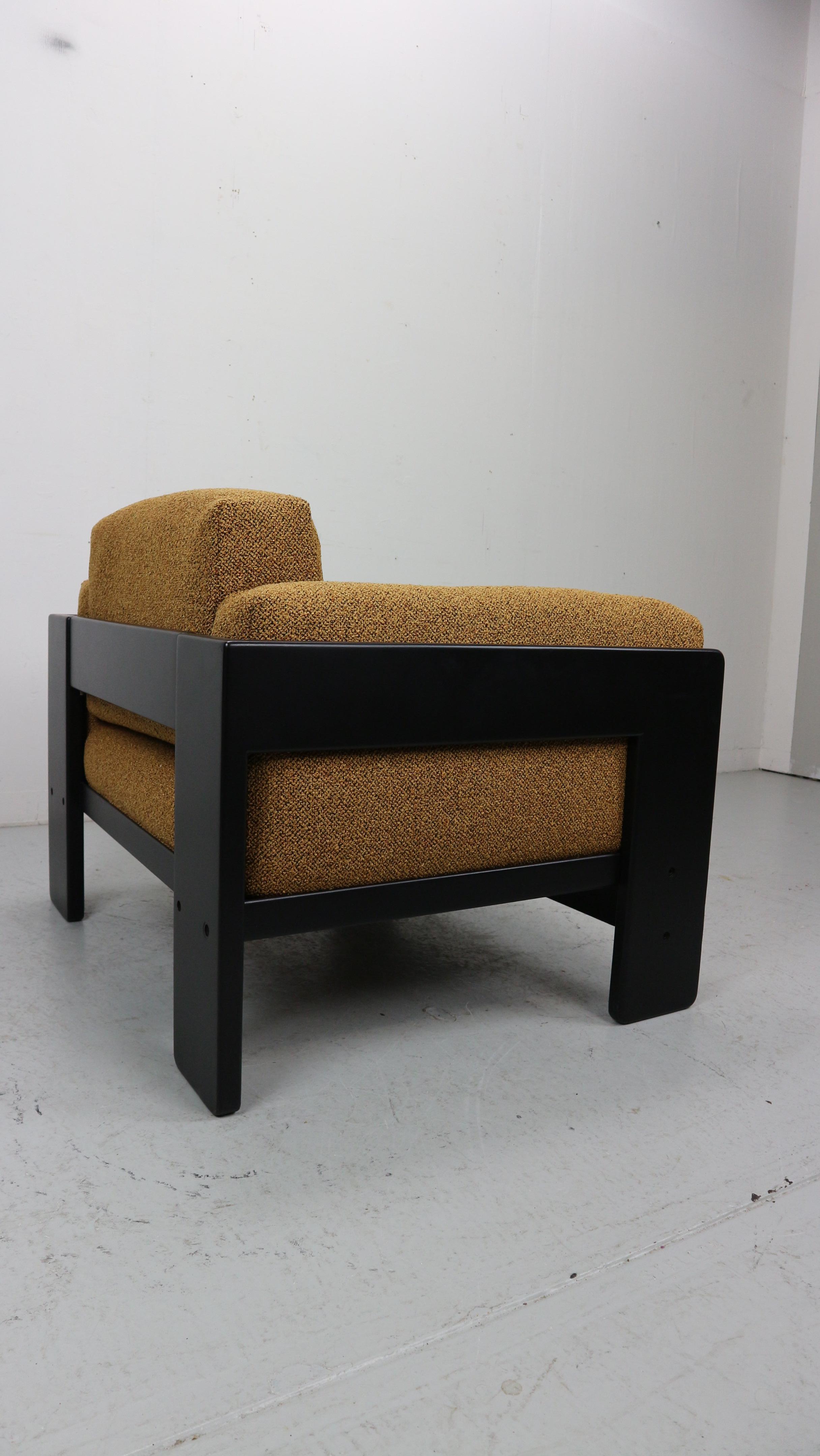 20th Century Bastiano Armchair by Afra E Tobia Scarpa for Gavina 70s newly upholstered.