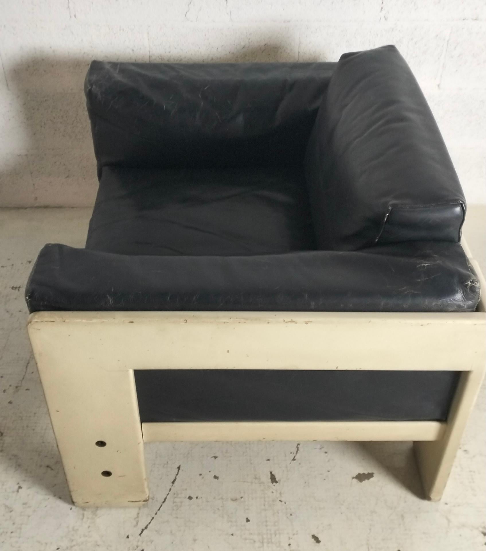 Bastiano leather armchair by Afra e Tobia Scarpa for Gavina 60s, 70s For Sale 4