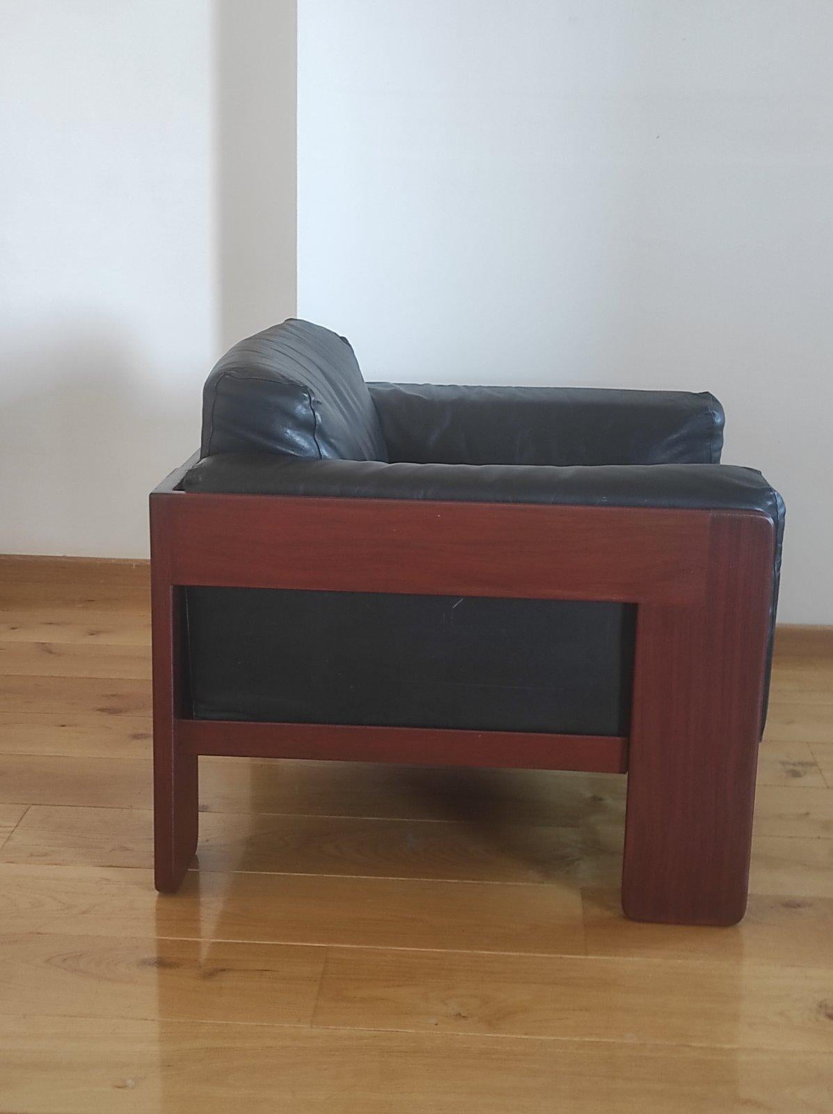 Chaise longue en cuir Bastiano par Afra & Tobia Scarpa pour Gavina 1960s en vente 2