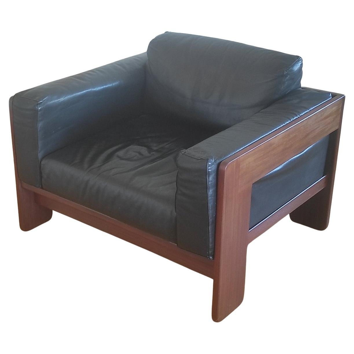 Chaise longue en cuir Bastiano par Afra & Tobia Scarpa pour Gavina 1960s en vente