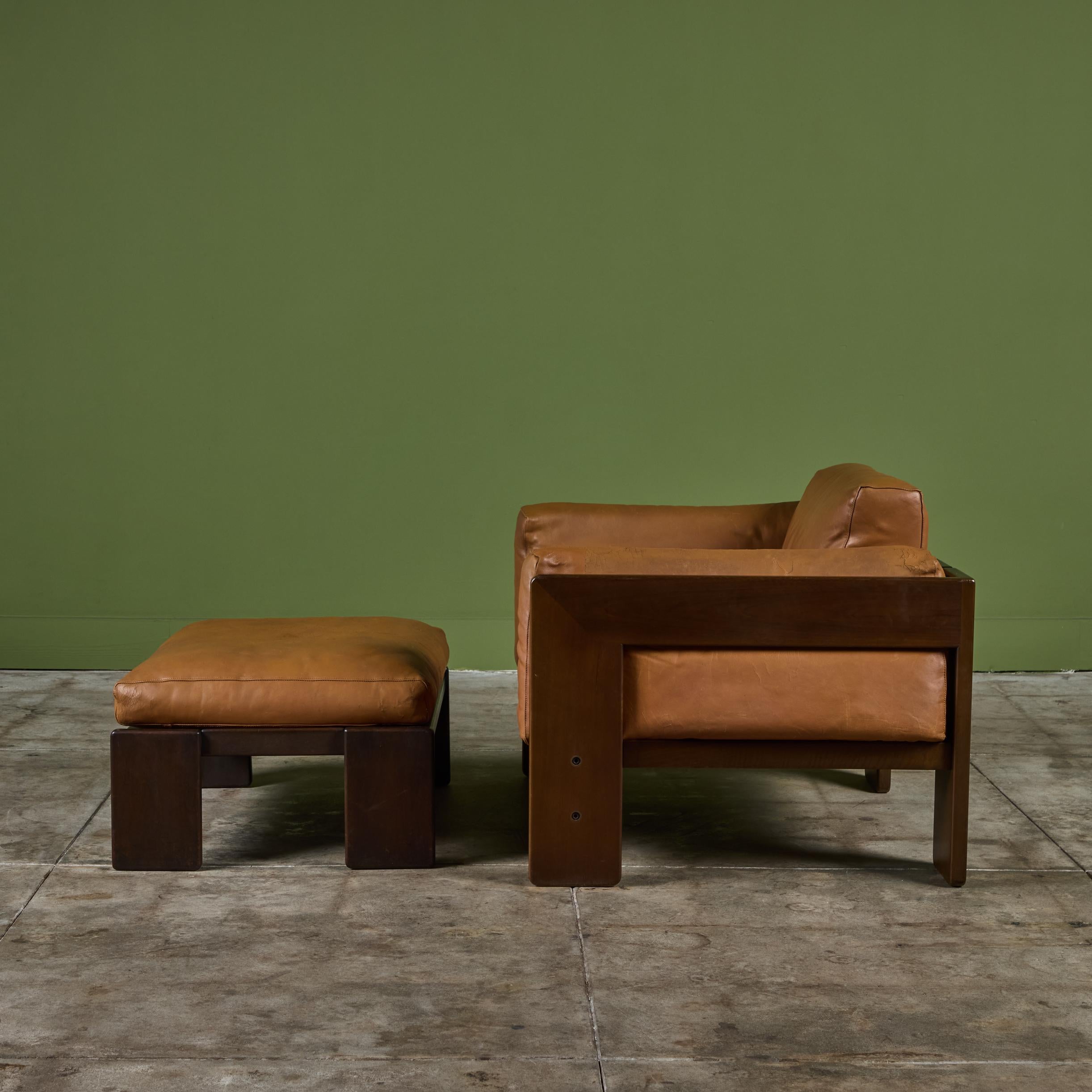 Late 20th Century Bastiano Lounge Chair and Ottoman by Tobia Scarpa for Gavina