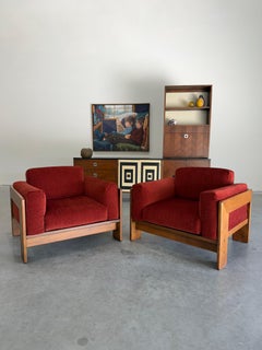 Bastiano Loungesessel-Paar in Nussbaum von Tobia Scarpa für Gavina