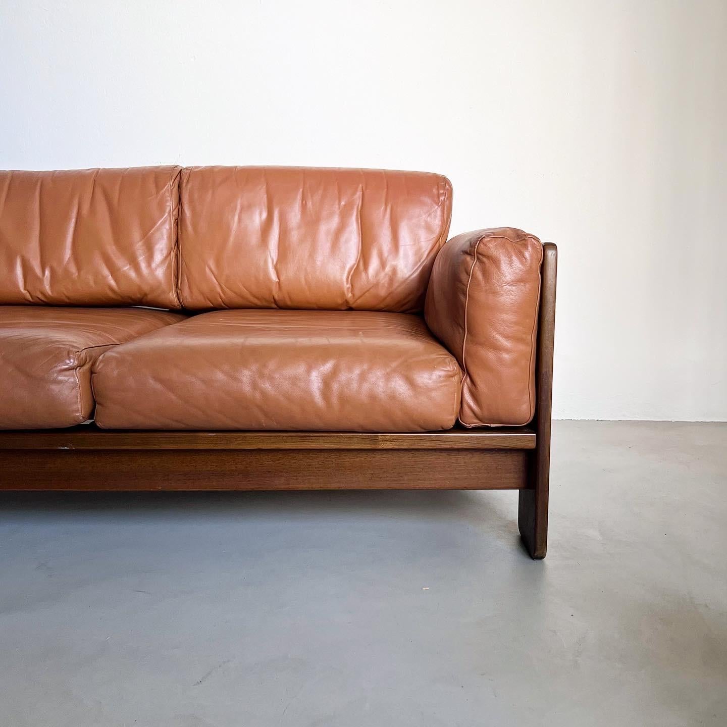 Leather Bastiano Sofa by Afra and Tobia Scarpa - Set of Two - Italian Mid Century Modern
