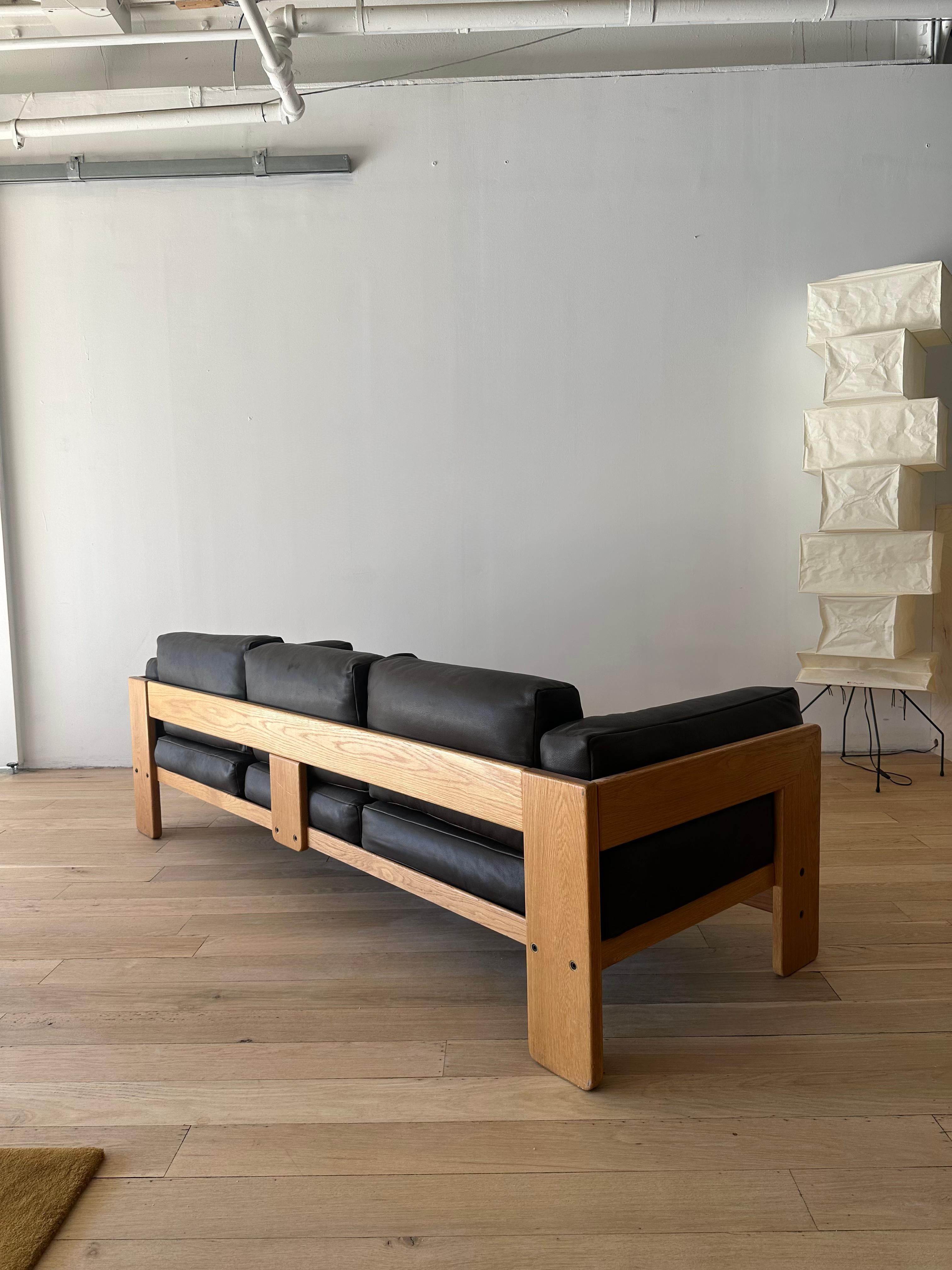 'Bastiano' Sofa by Afra & Tobia Scarpa, Italy 1960's. 

The wooden frame is in great condition considering its age. Cushions have been re-upholstered in a beautiful chocolate brown leather. 

