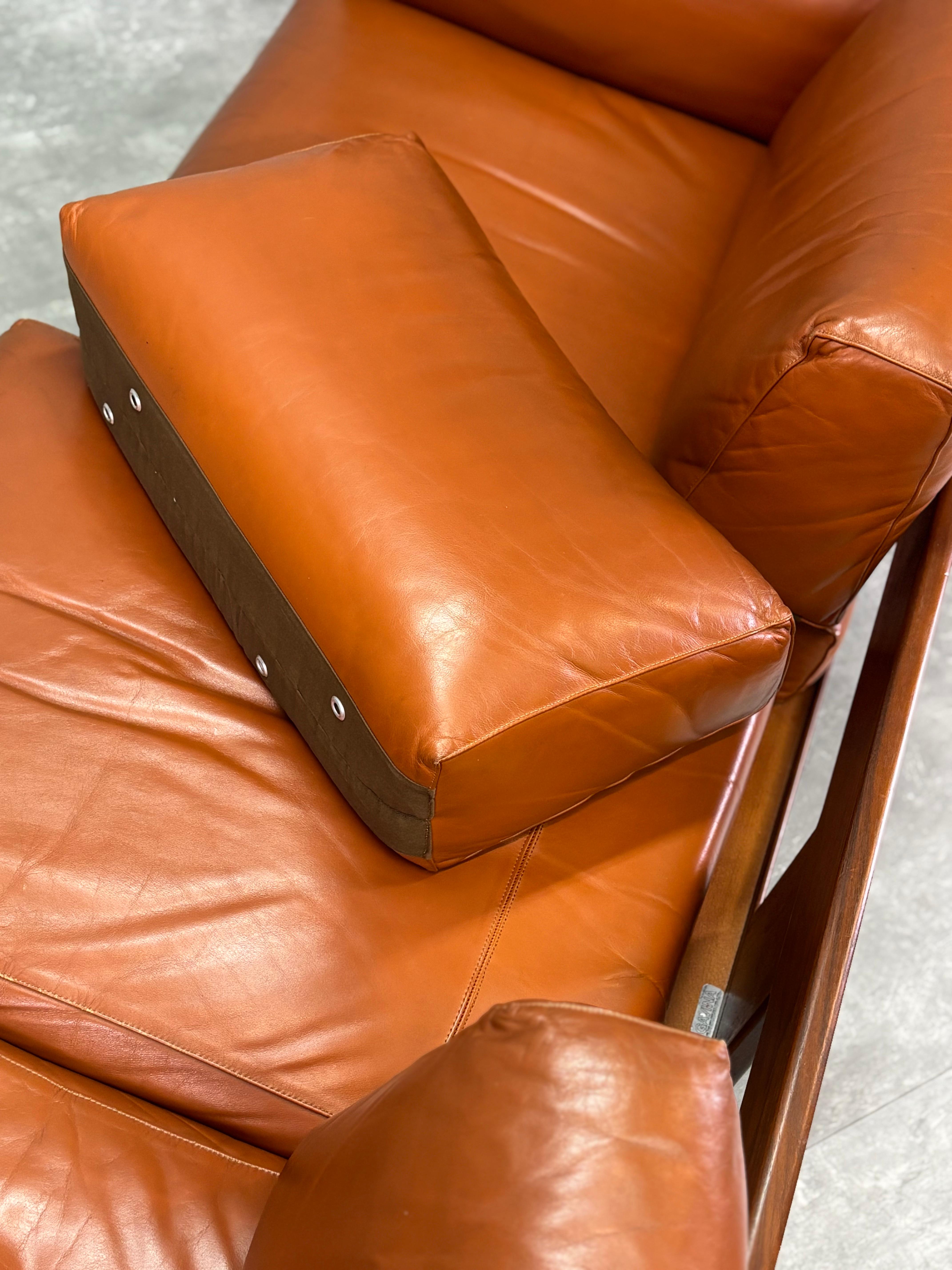 Bastiano sofa by Afra & Tobia Scarpa for Gavina 1970s, original cognac leather in vendita 1
