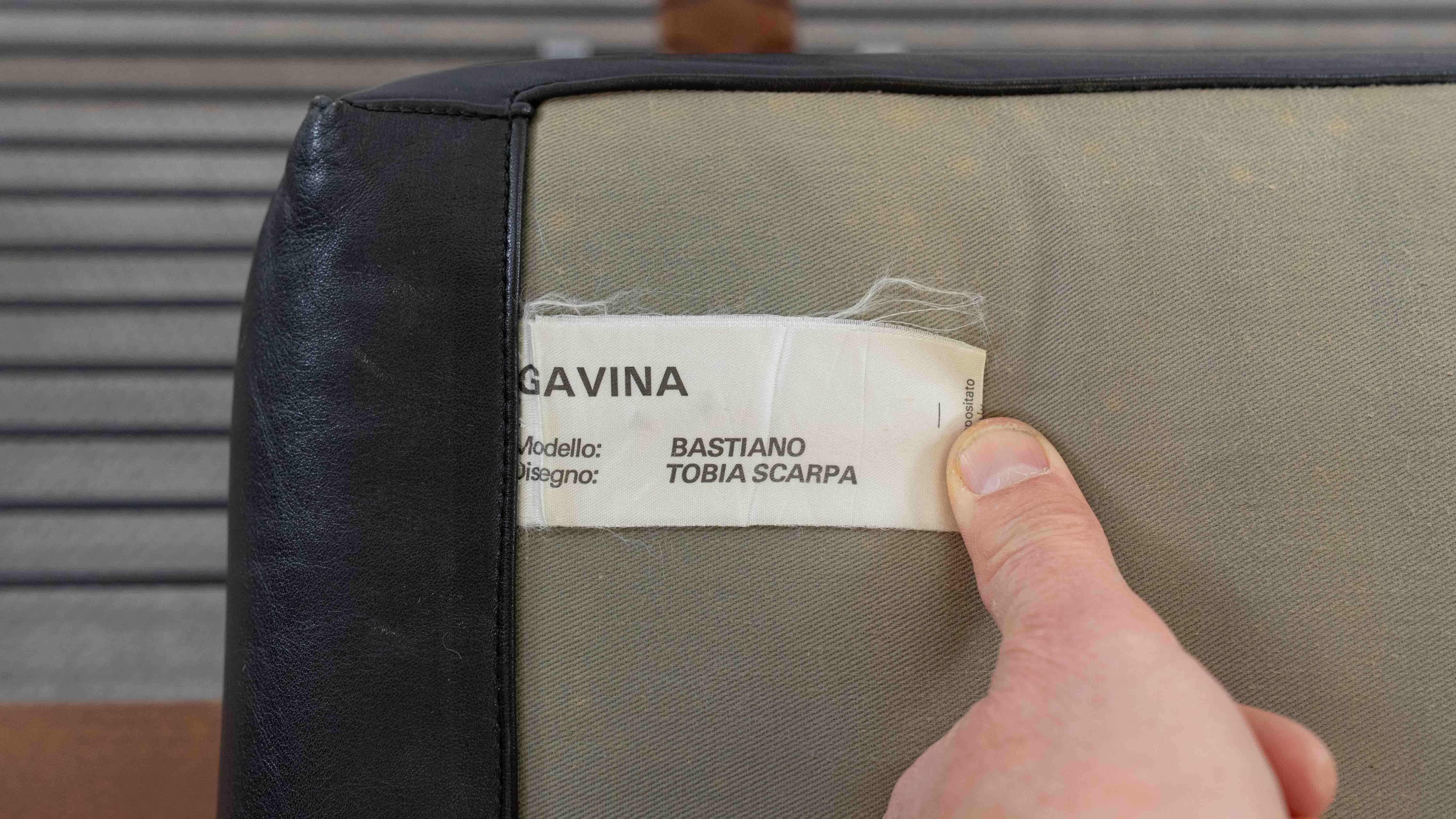 Divano Bastiano di Tobia Scarpa per Gavina in pelle nera in vendita 2