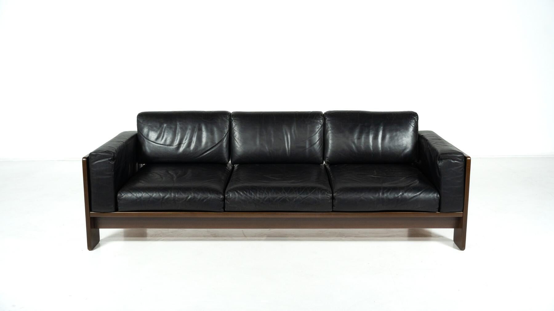 Bastiano Sofa by Tobia Scarpa for Knoll, leather and Wood , Italy, 1962 en venta 3
