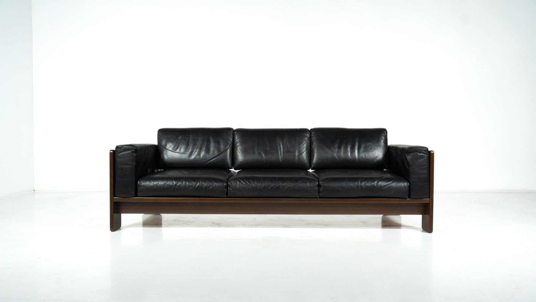 Bastiano Sofa by Tobia Scarpa for Knoll, leather and Wood , Italy, 1962 en venta 5
