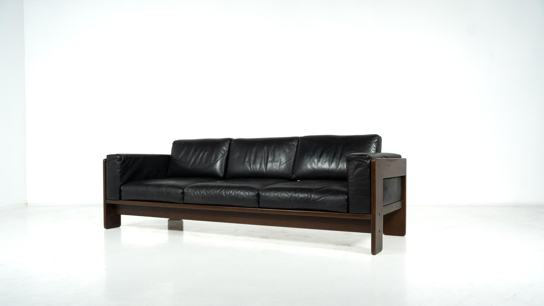 Bastiano Sofa by Tobia Scarpa for Knoll, leather and Wood , Italy, 1962 en venta 9