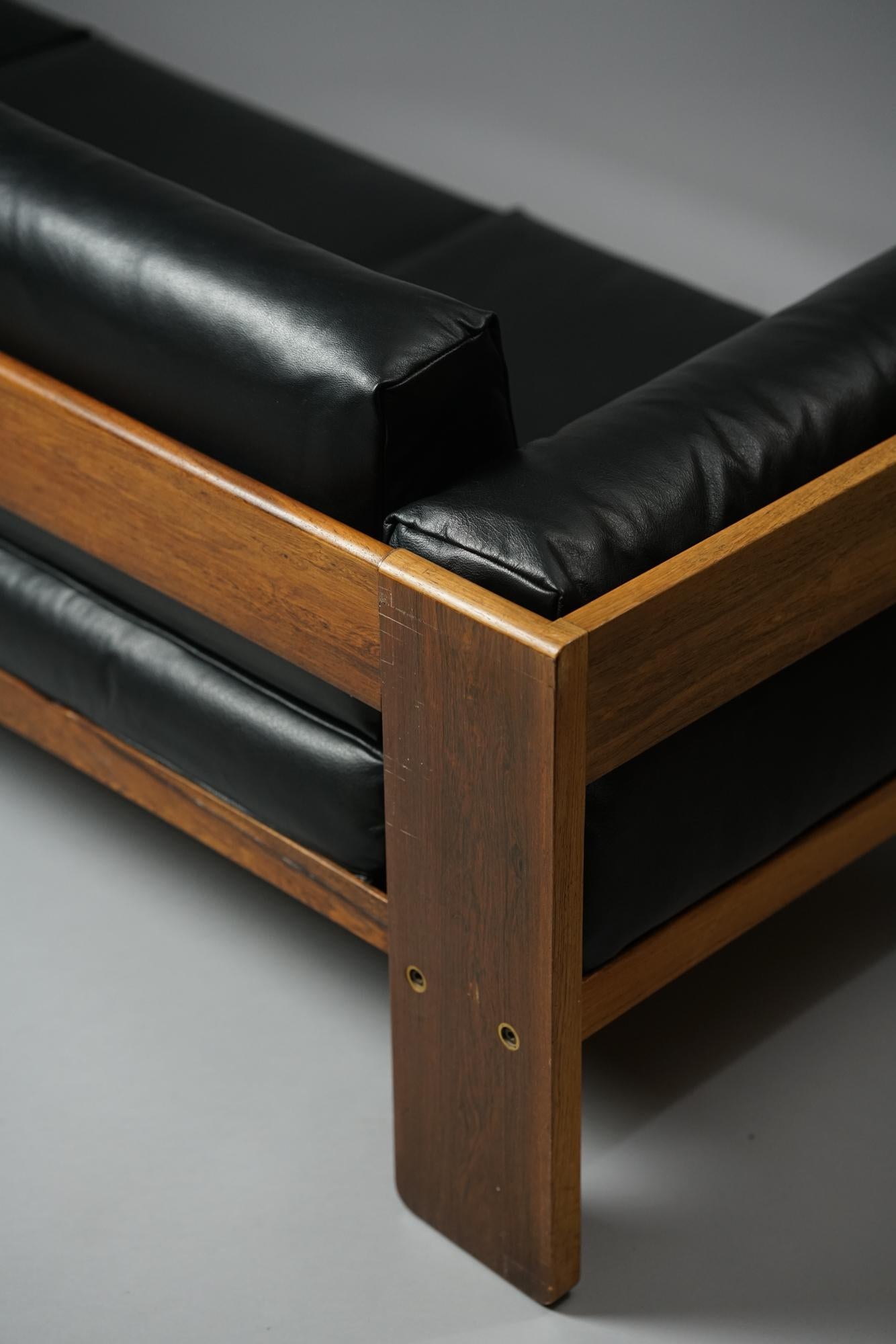 Mid-Century Modern Bastiano Sofa in Leather by Tobia Scarpa for Haimi Finland, 1960s