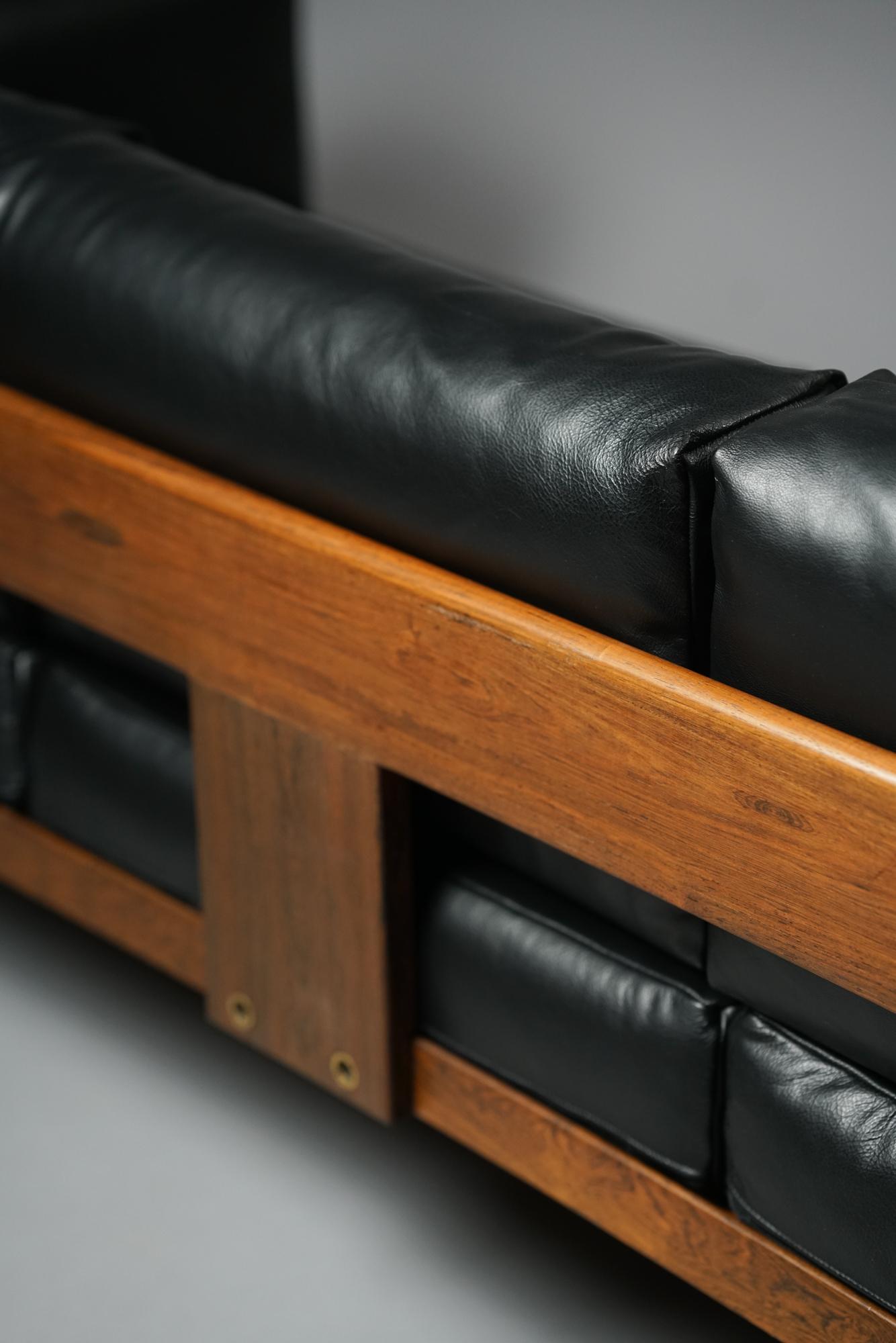Finnish Bastiano Sofa in Leather by Tobia Scarpa for Haimi Finland, 1960s