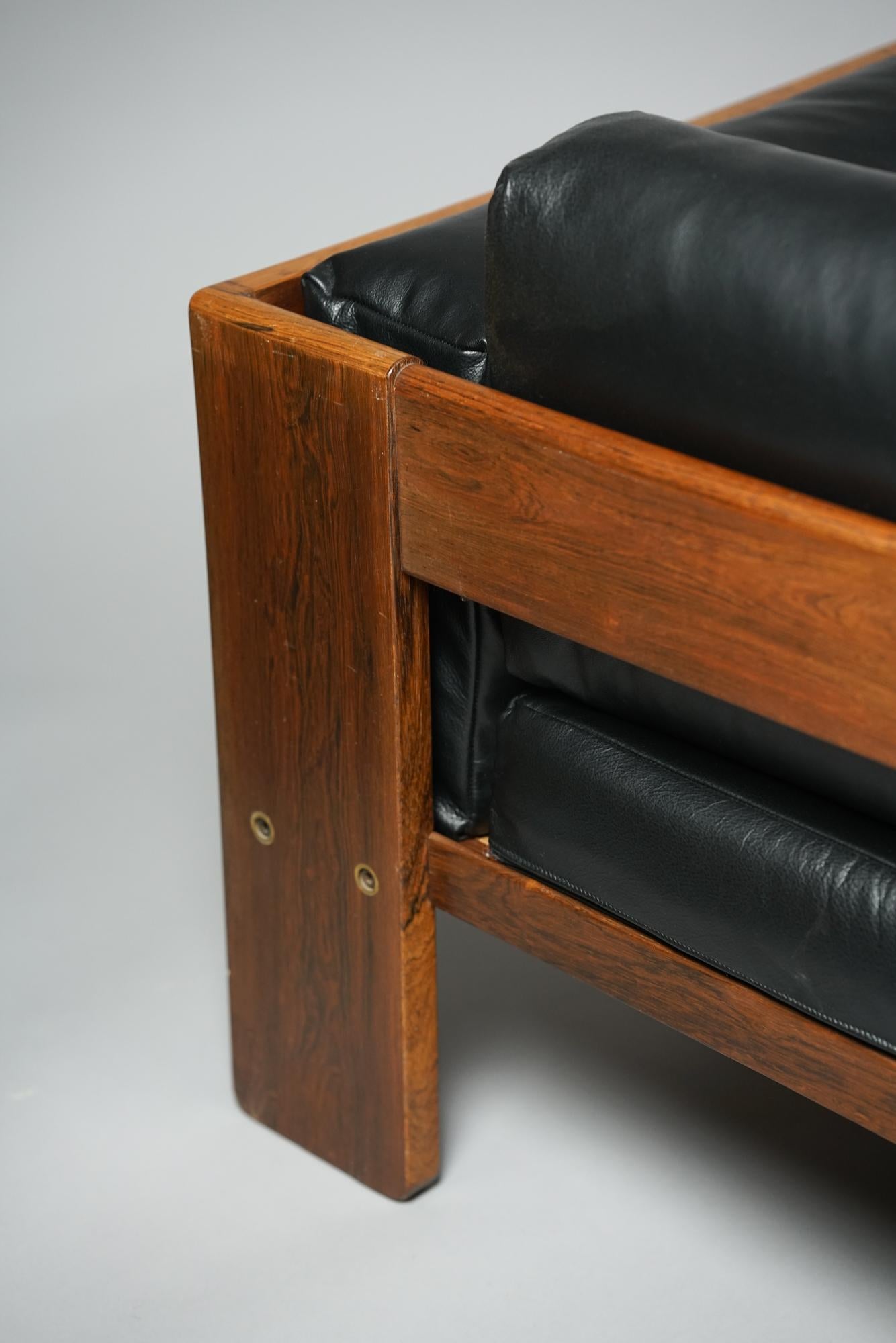 Bastiano Sofa in Leather by Tobia Scarpa for Haimi Finland, 1960s In Good Condition In Helsinki, Uusimaa