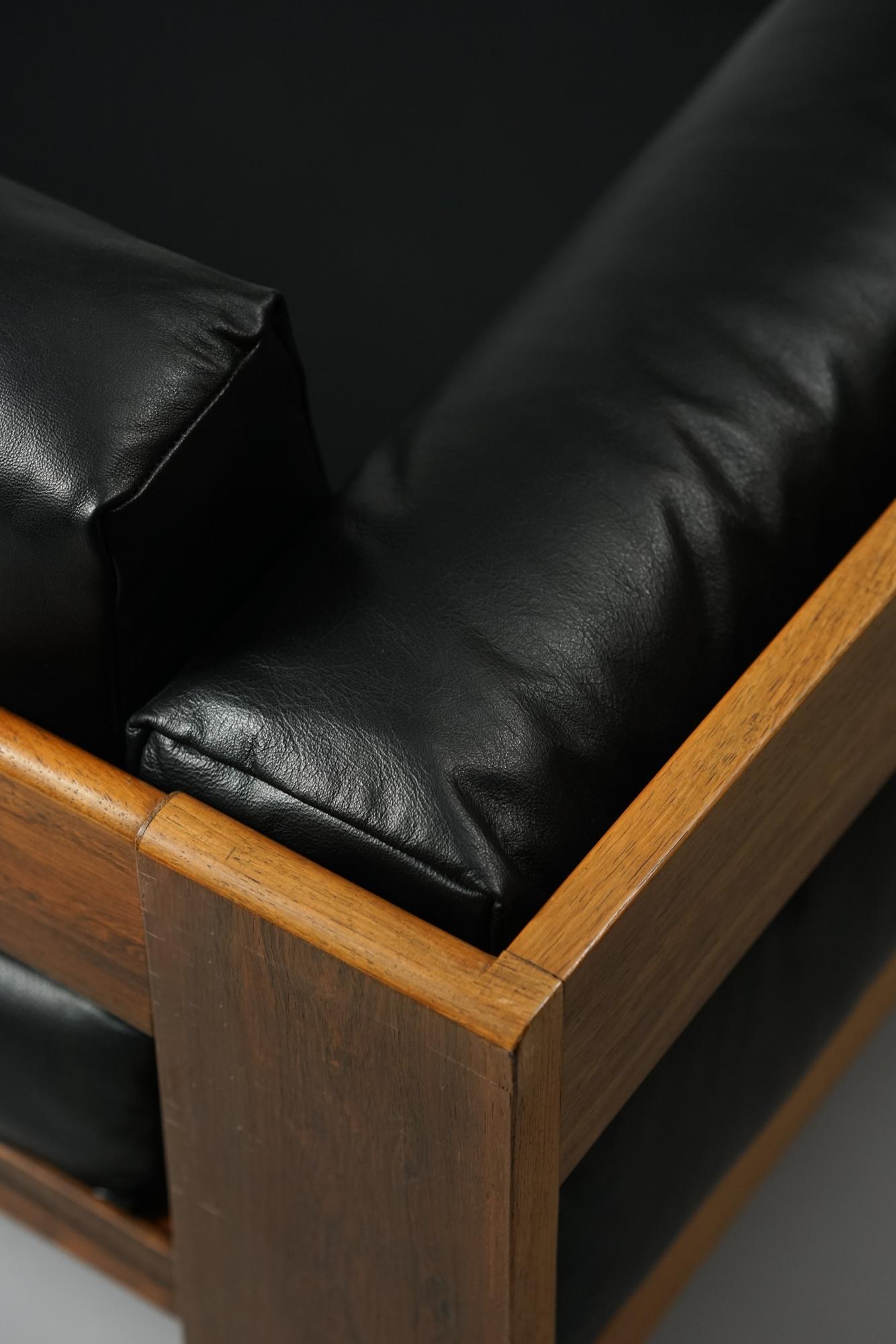 Bastiano Sofa in Leather by Tobia Scarpa for Haimi Finland, 1960s 1