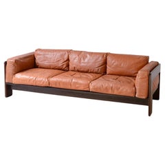 Bastiano sofa, original leather upholstery by Tobia Scarpa