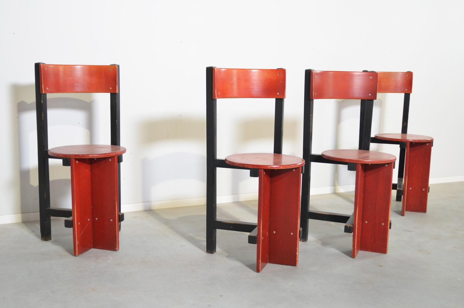 Mid-Century Modern Bastille Chairs by Piet Blom for the Huizinga Group