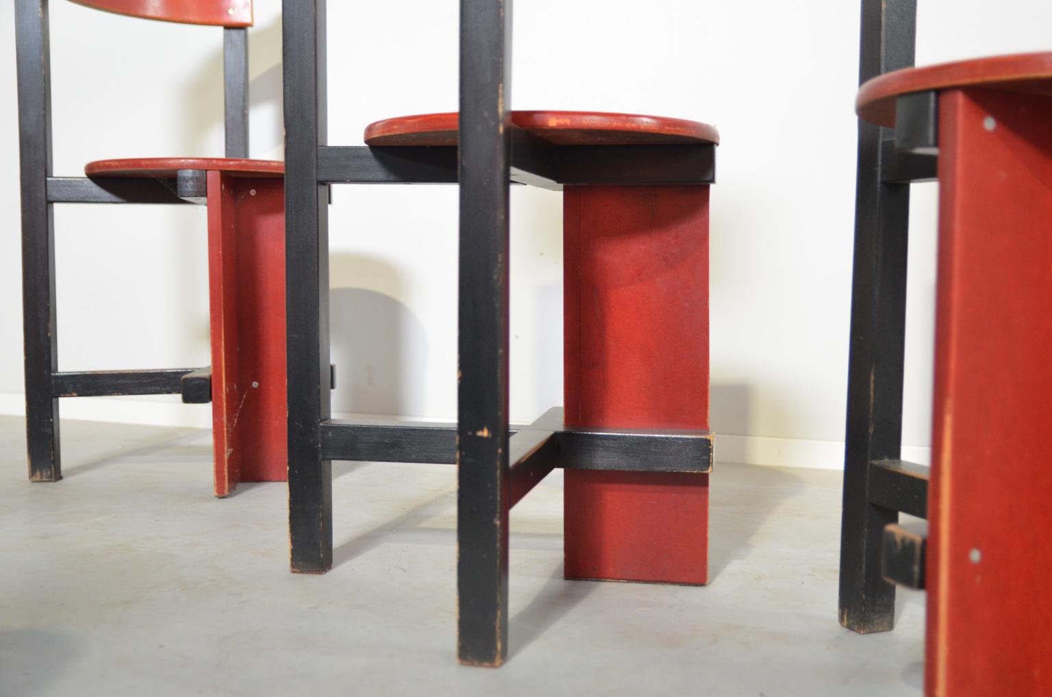 Mid-20th Century Bastille Chairs by Piet Blom for the Huizinga Group