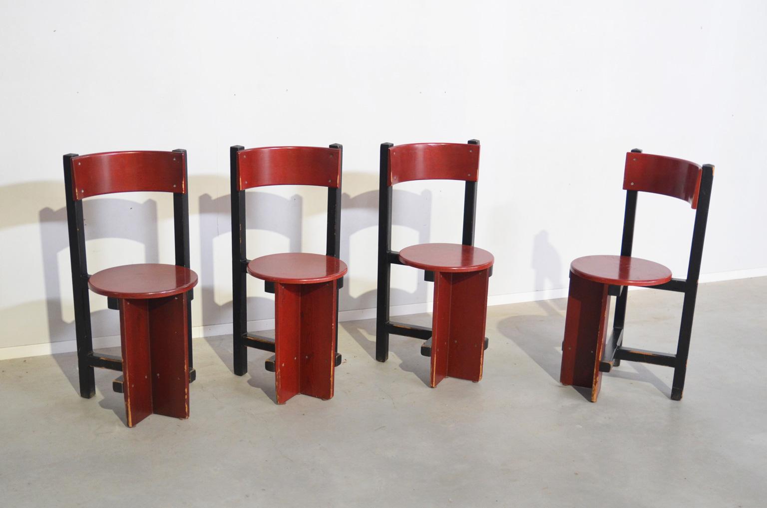 Mid-Century Modern Bastille Chairs by Piet Blom for the Huizinga Group, Netherlands