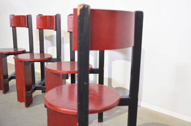 Mid-20th Century Bastille Chairs by Piet Blom for the Huizinga Group, Netherlands For Sale